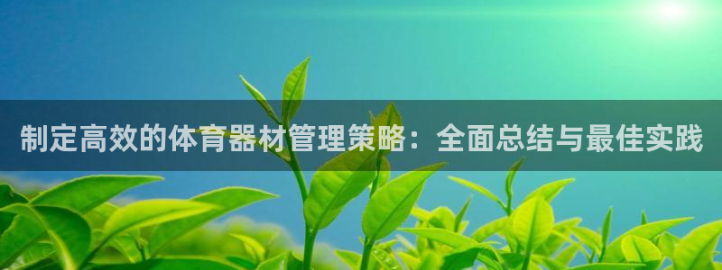 耀世传媒好吗：制定高效的体育器材管理策略：全面总结与